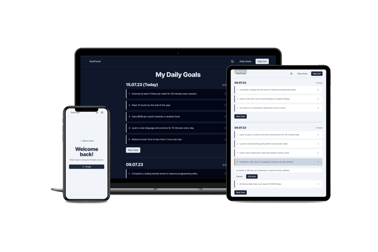 GoalTrackr mock
