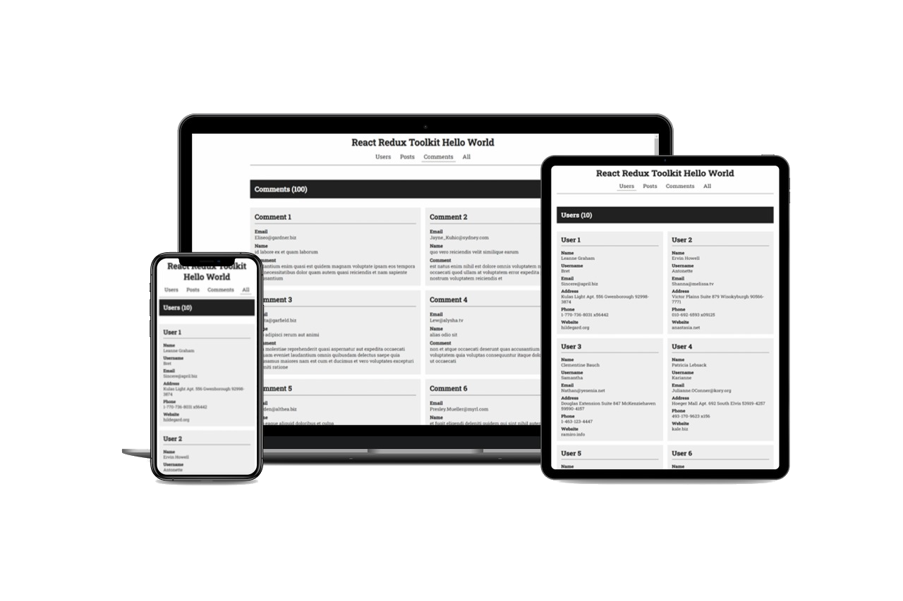 React Redux Toolkit Hello World mock